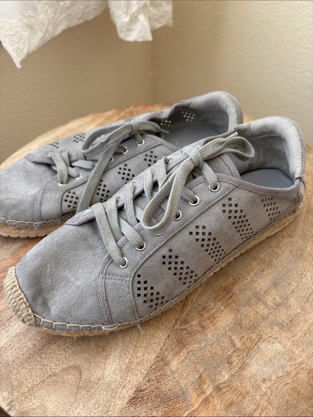 Marc Fisher Gray Suede Espadrille Sneakers